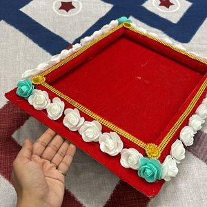 Red Velvet Dry Fruit Packing Tray