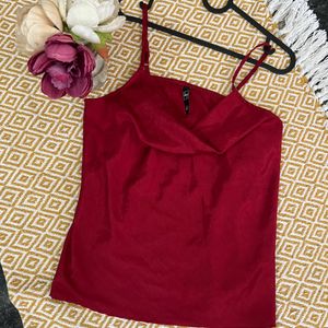 HEY! Cowl Neck Satin Top