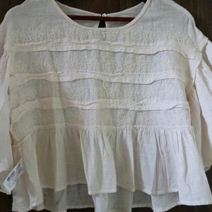 White Embroidered Top