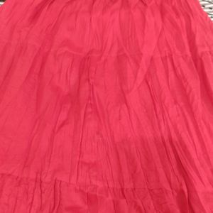 Beautiful Red  Frill Long Skirt With Retro Vibes.