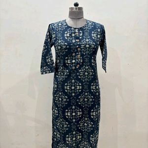 Printed Straight Kurti (100% Cotton)