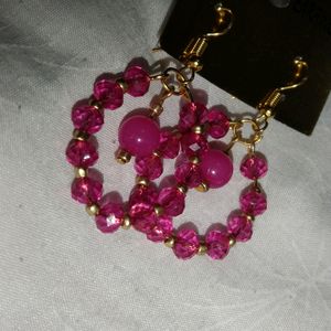 Homemade Pink Beautiful Earing