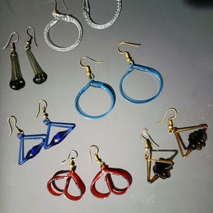 Beautiful Multi Colour 6 Pairs Of Glass Earrings F