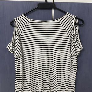 Striped Cold Shoulder Top