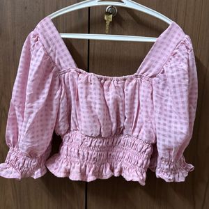 Pink Womens Crop Top