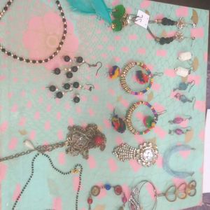 Combo Of Earrings & Many More Jewelry Items