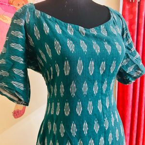 Green ikkat kurti