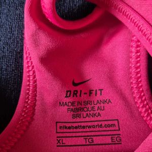 PINK NIKE SPORTS BRA