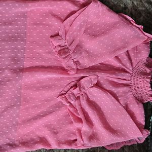 High Neck Beautiful Pink Top For College