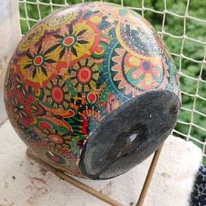 Metal Flower Pot With Stand | Colourful Gamla