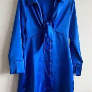 ZARA Blue Satin  Dress