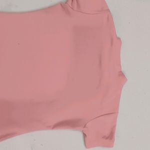 New T Shirt Peach Color For Womens Highneck