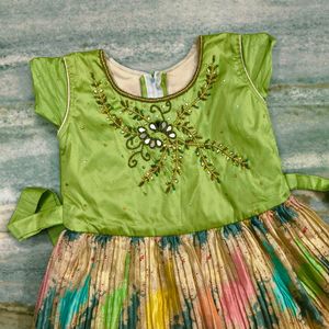 Multicoloured Long Frock For 6-8yr Girls