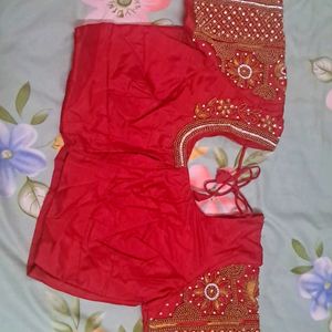 Beautiful Red Maggam Work Blouse