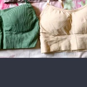 Set Of 3 Cotton Sports Bra