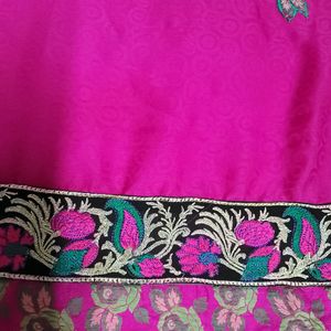 Pink Jeorjet Saree