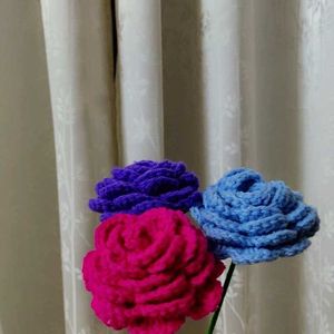 Three Crochet Roses