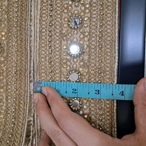 Golden beige Lace Border For Saree Or Lehenga