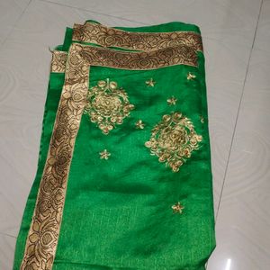 Green Saree With Blouse