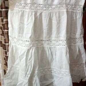 White Cotton Dress With Pure Fabric