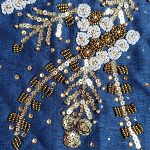 Beads Work Blue Kurta