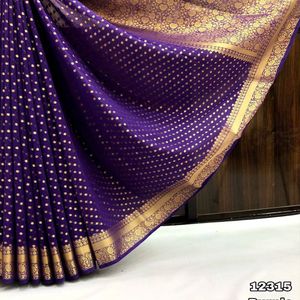 Khadi Georgette With Gold Zari