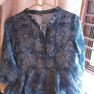 BLUE PEPLUM SHORT KURTI