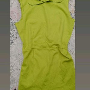 Neon Mini Short Dress With Front Bow