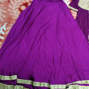 PURPLE 🟣 FRONT CUT LEHENGA + LONG KURTI