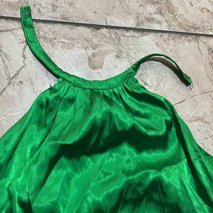 Maxi Gown Satin Green Color