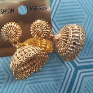 Matt Finish Gold Earrings