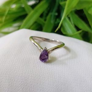 Pure Silver With Amethyst Stone