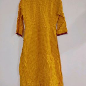 Yellow Printed Kurti