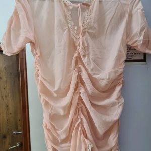 Pretty peach lacy flowy delicate soft night suit