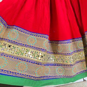 Women’s Red Green Navratri Chaniya Choli With Read