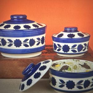 Pottery Style Ceramic Set Of 3 Premium