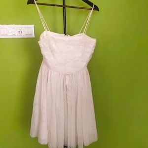 White Flared Net Party Dress/New (Reselling )