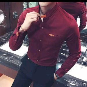 Maroon Cotton Men's Casual Shirt - M