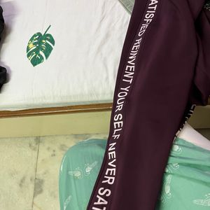 Wine Colour Activewear Bottoms