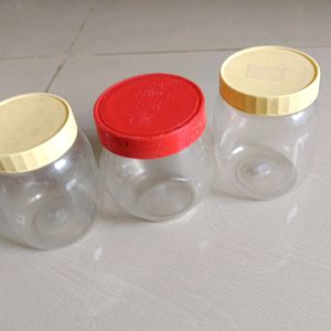 Set Of Three Transparent Kitchen Boxes