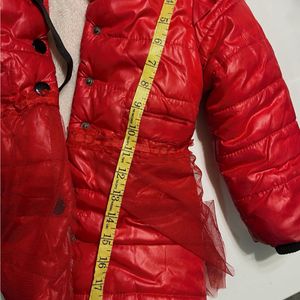 Imported Girls Red Jacket With Hoodie 2-4 Years