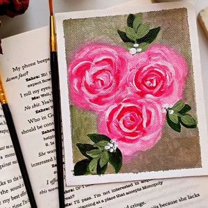 Rose Flower Acrylic Painting