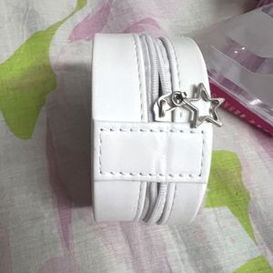 White Mini Round Jewelry Box Organizer