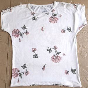 White floral Korean Top