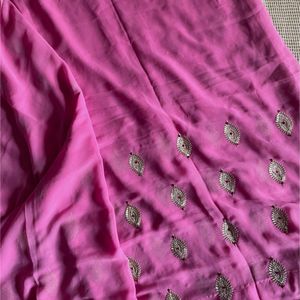 Pink Heavy Saree With Stitched Blouse