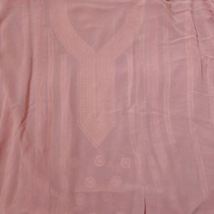 Pink Unstitched Dress Material