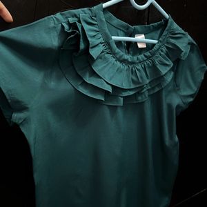 Green Ruffled Top