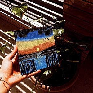 Mini Canvas Sunset Painting