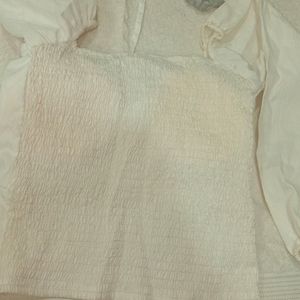 Pretty White Blouson Top