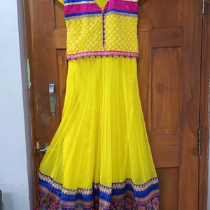 Pretty Yellow Anarkali Dress